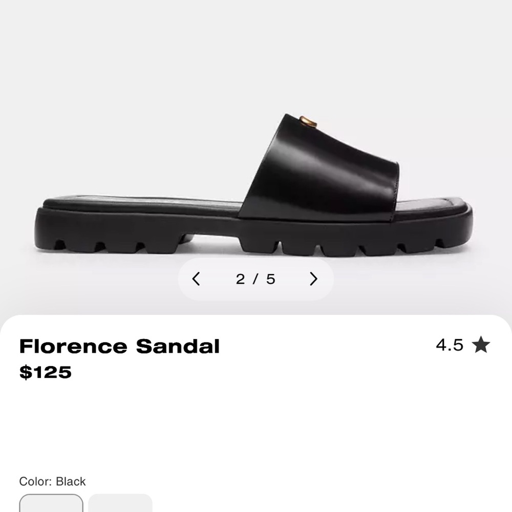 Coach Florence Black Slide Sandals